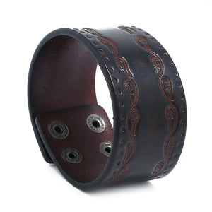 Vintage Brown Braided Leather Bracelet for Men