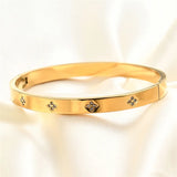 Waterproof CZ Bangles Stainless Steel Bracelets Women Wholesale