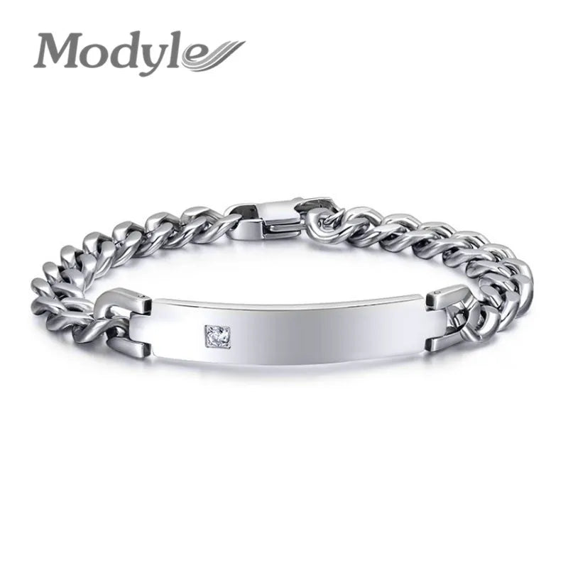 Stainless Steel ID Bracelets Bangle Men Jewelry - Couple Jewelry