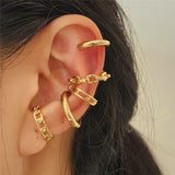 Punk Rock Link Chain Clip Earrings No Piercing Earcuffs