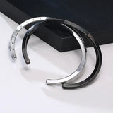 Vintage Silver Vikings Cuff Bangle Bracelet