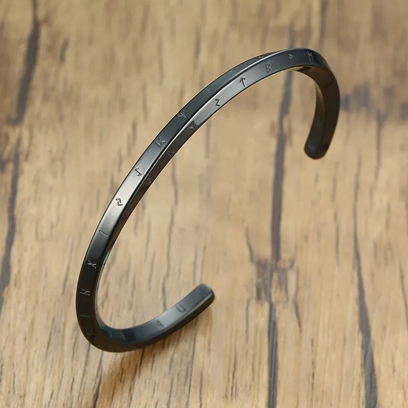 Vintage Silver Vikings Cuff Bangle Bracelet