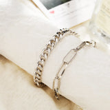 Vintage Silver Chain Anklets for Women Thick Chain Ankle Bracelet