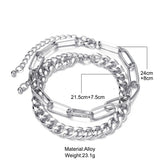 Vintage Silver Chain Anklets for Women Thick Chain Ankle Bracelet