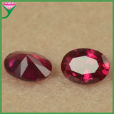 5A Loose Oval Red Corundum Stones 7# Middle Red 9 Mohs 2x3~13x18mm