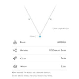 925 Silver Turquoise Link Chain Necklace for Women Party