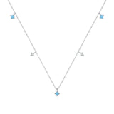 925 Silver Turquoise Link Chain Necklace for Women Party