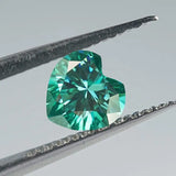 Certified 0.5ct Green Heart Cut Moissanite Stone