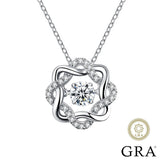 Moissanite 925 Silver Star Necklace Beating Heart Pendant for Women