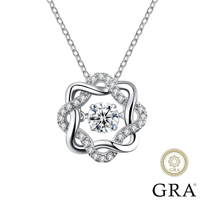 Moissanite 925 Silver Star Necklace Beating Heart Pendant for Women