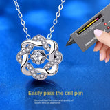 Moissanite 925 Silver Star Necklace Beating Heart Pendant for Women