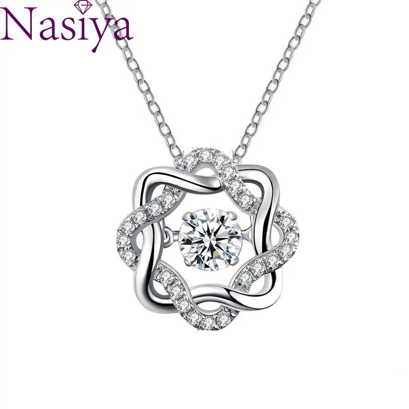 Moissanite 925 Silver Necklace Stars Heart Pendant Women Jewelry