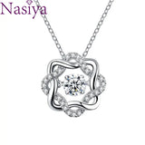 Moissanite 925 Silver Necklace Stars Heart Pendant Women Jewelry