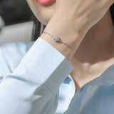 Moissanite Bracelet 18K Plated Sterling Silver Chain D 0.5-1ct Round Cut Diamond