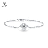 Moissanite Bracelet 18K Plated Sterling Silver Chain D 0.5-1ct Round Cut Diamond