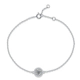Moissanite Bracelet 18K Plated Sterling Silver Chain D 0.5-1ct Round Cut Diamond