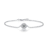 Moissanite Bracelet 18K Plated Sterling Silver Chain D 0.5-1ct Round Cut Diamond