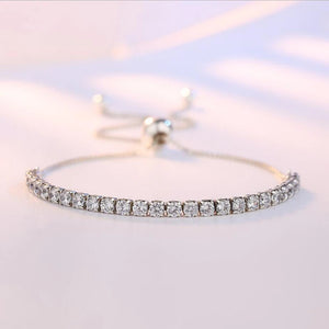 Moissanite Bracelet 18K Plated Silver D VVS1 Round Cut Lab Diamond Chain