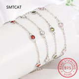 Moissanite Bracelet 925 Silver 4.0mm D Diamond Gemstone Rhodium Plated Jewelry