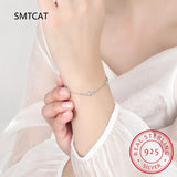 Moissanite Bracelet 925 Silver 4.0mm D Diamond Gemstone Rhodium Plated Jewelry