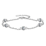 Moissanite 925 Sterling Silver Bracelet 4.0mm D Diamond Gemstone W