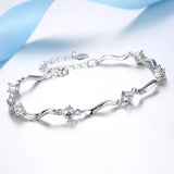 Moissanite Bracelet 925 Silver Chain Lab Diamond Bracelet