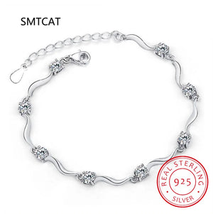 Moissanite Bracelet 925 Silver Chain Lab Diamond Bracelet
