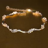 Moissanite Bracelet 925 Silver Chain Lab Diamond Bracelet