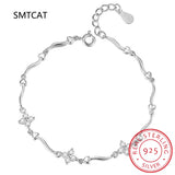 Moissanite Bracelet 925 Silver Flower Chain for Women