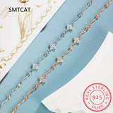 Moissanite Bracelet 925 Silver Flower Chain for Women