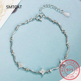 Moissanite Bracelet 925 Silver Flower Chain for Women