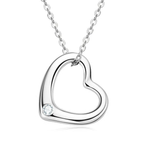 Moissanite Charm Heart Pendant Necklace 925 Sterling Silver Fine Jewelry Gift