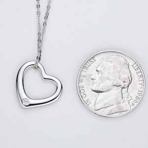 Moissanite Charm Heart Pendant Necklace 925 Sterling Silver Fine Jewelry Gift