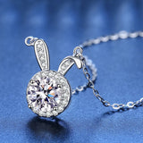 Sweet Rabbit Necklace Moissanite Birthday Jewelry