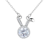 Sweet Rabbit Necklace Moissanite Birthday Jewelry