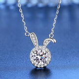 Sweet Rabbit Necklace Moissanite Birthday Jewelry