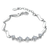 Moissanite Diamond Bracelet Platinum Plating Sterling Silver Ten Stars Charms