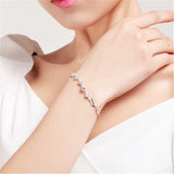 Moissanite Diamond Bracelet Platinum Plating Sterling Silver Ten Stars Charms