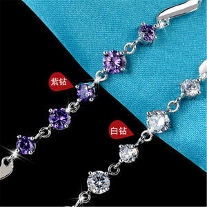 Moissanite Diamond Bracelet Platinum Plating Sterling Silver Ten Stars Charms