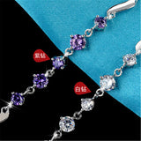 Moissanite Diamond Bracelet Platinum Plating Sterling Silver Ten Stars Charms