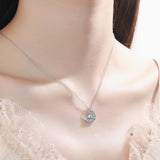 Moissanite Diamond Moon Star Pendant Necklace 925 Sterling Silver