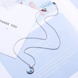 Moissanite Diamond Moon Star Pendant Necklace 925 Sterling Silver