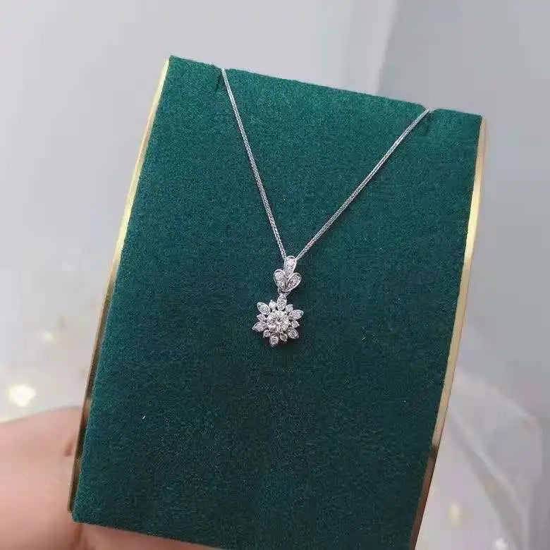 Moissanite Diamond Necklace 925 Silver Choker Statement Pendant