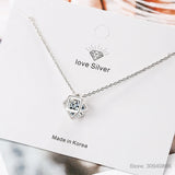 Moissanite Square Cube Pendant Necklace 925 Sterling Silver Chain