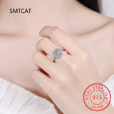 Moissanite Diamond Square Ring D 1CT 2CT Real 925 Sterling Silver For Women Wedd