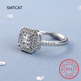 Moissanite Diamond Square Ring D 1CT 2CT Real 925 Sterling Silver For Women Wedd