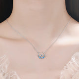 Moissanite Diamond Tassel Necklace 925 Silver Moon Star Pendant