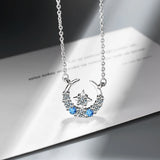 Moissanite Diamond Tassel Necklace 925 Silver Moon Star Pendant