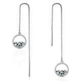 Moissanite Drop Earrings Silver Bridal Wedding Jewelry
