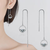 Moissanite Drop Earrings Silver Bridal Wedding Jewelry